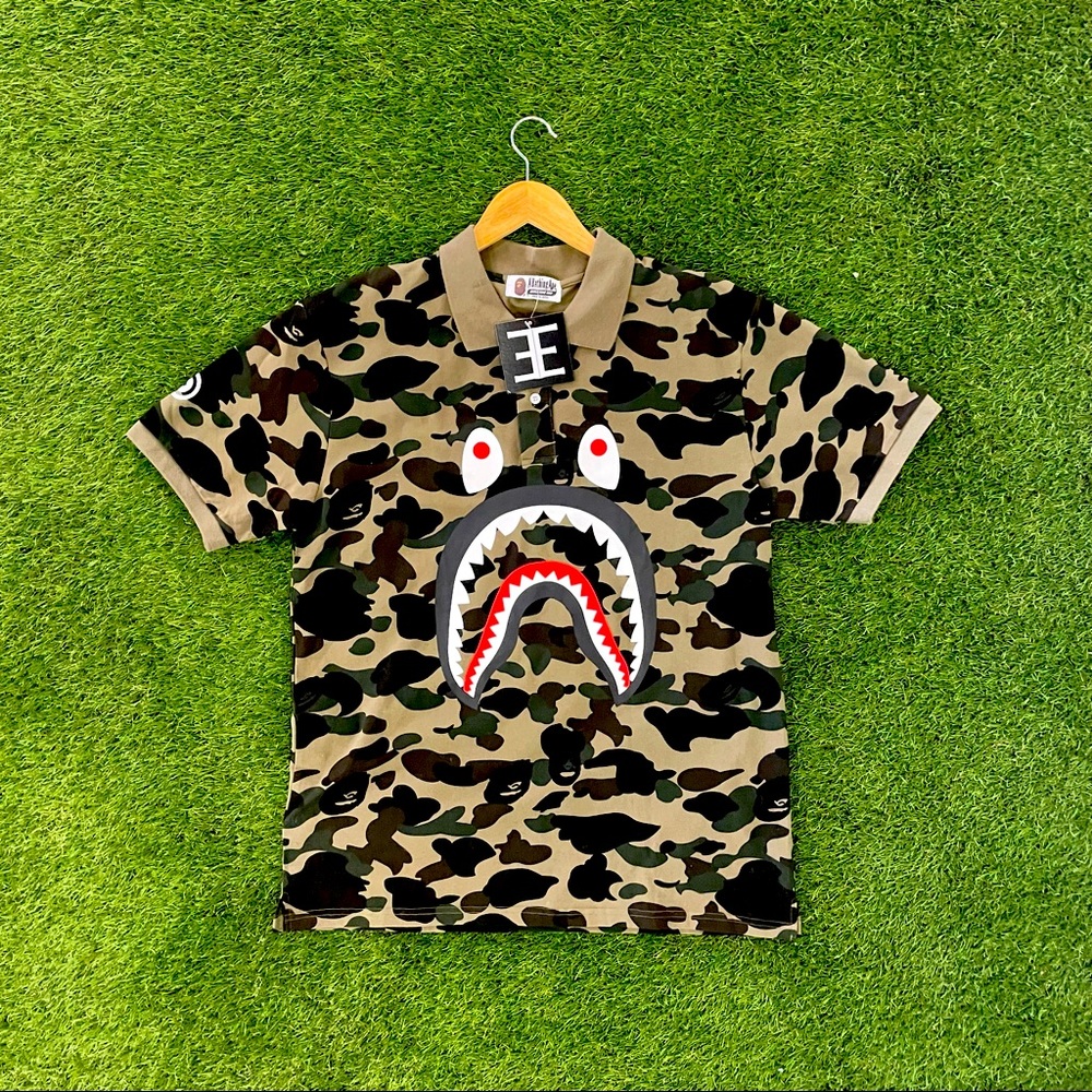 1ST CAMO SHARK POLO MENS